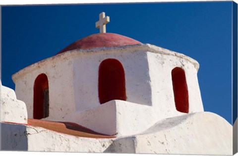 Framed One of Many Chapels, Mykonos, Greece Print