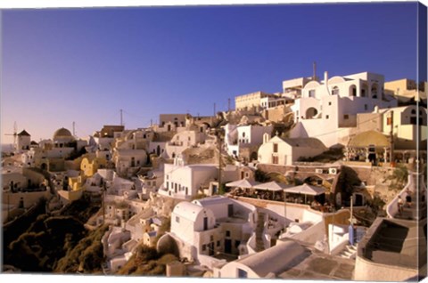 Framed Old Town in Late Afternoon, Santorini, Cyclades Islands, Greece Print