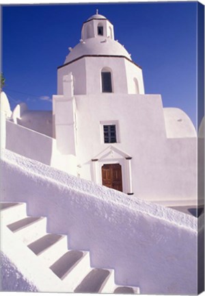 Framed White Architecture, Santorini, Greece Print