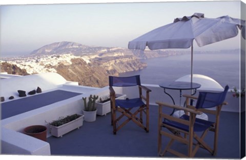 Framed View Toward Caldera, Imerovigli, Santorini, Greece Print