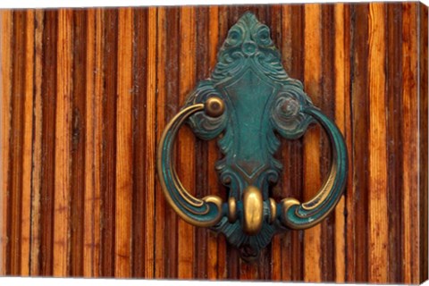 Framed Door Knocker, Santorini, Greece Print