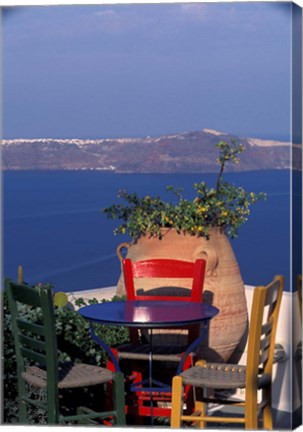 Framed Terrace with Sea View, Santorini, Greece Print