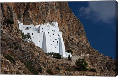 Framed Greece, Hozoviotissa Greek Orthodox Monastery Print