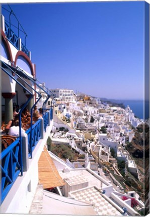 Framed View from Cliffs, Santorini, Greece Print