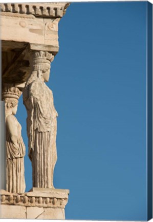 Framed Greece, Athens, Acropolis The Carved maiden columns of the Erectheum Print