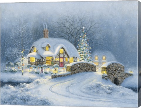 Framed Christmas At Kirby Cottage Print