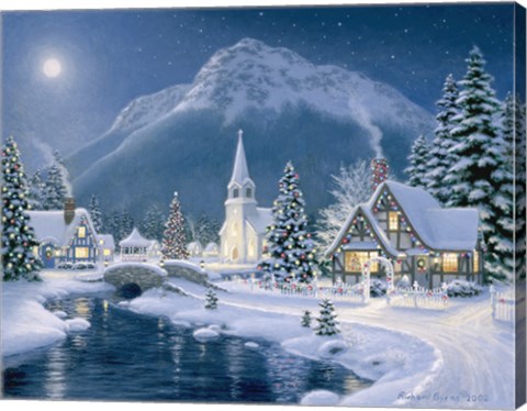 Framed Christmas Village Print