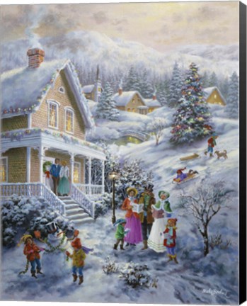 Framed Carolers Print