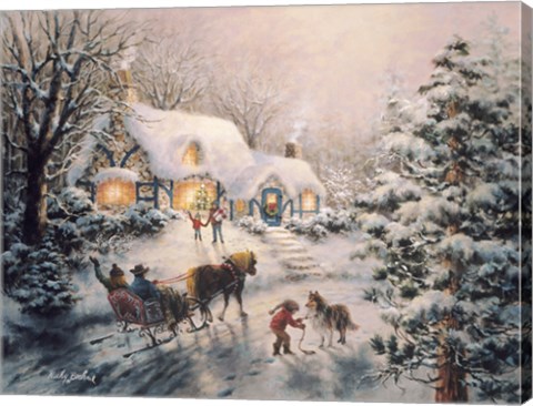 Framed Christmas Visit Print
