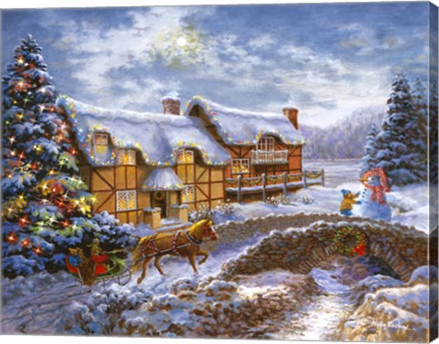 Framed Country Cottages Print