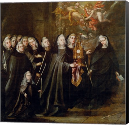 Framed Procession of Saint Clare Print