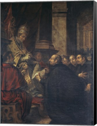 Framed Saint Ignatius of Loyola Receives Papal Bull from Pope Paul III Print