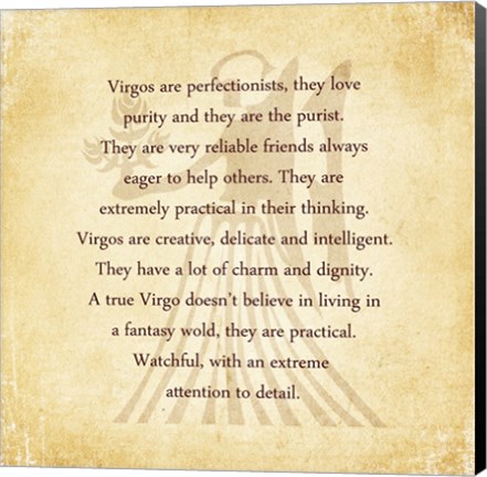 Framed Virgo Character Traits Print