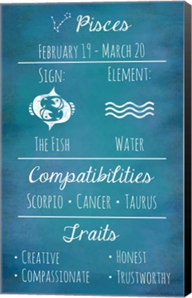 Framed Pisces Zodiac Sign Print