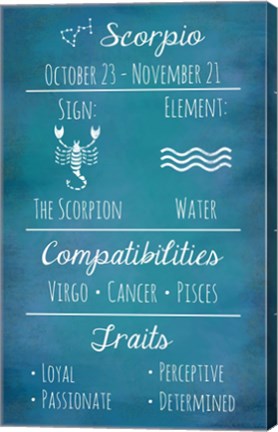 Framed Scorpio Zodiac Sign Print