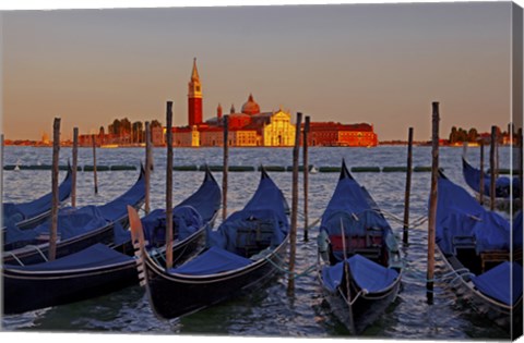 Framed Gondolas at Sunset Print