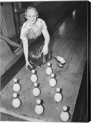 Framed Bowling Alley, 1936 Print