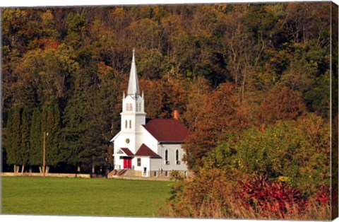 Framed Church In the Valley Print