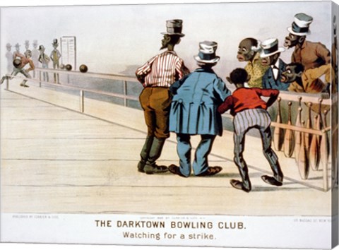 Framed Darktown Bowling Club: Watching for a Strike Print