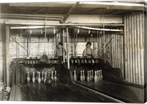 Framed Bowling Alley Employees, New York Print