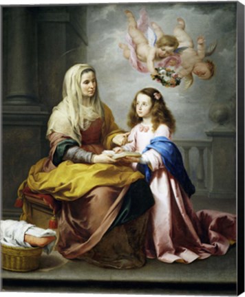 Framed Saint Anne and the Virgin Print