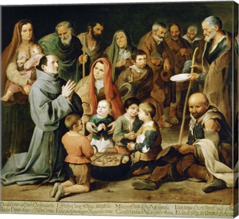 Framed Saint Diego of Alcala Feeds the Poor Print