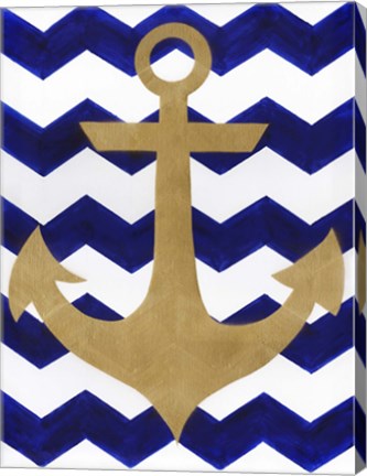 Framed Chevron Anchor Print