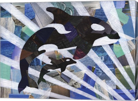 Framed Killer Cute Whales Print