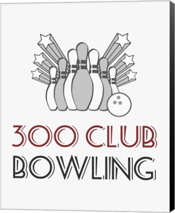 Framed 300 Club Bowling Print