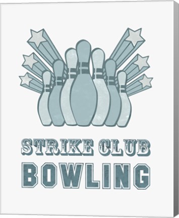 Framed Strike Club Bowling Print