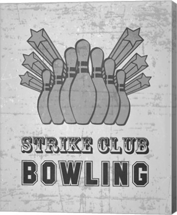 Framed Strike Club Bowling - Gray Print