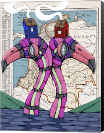 Framed Keeping Our Heads Above Too Print