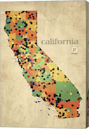 Framed California County Map Print