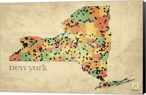 Framed New York County Map Print