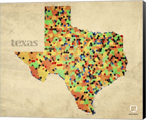 Framed Texas County Map Print