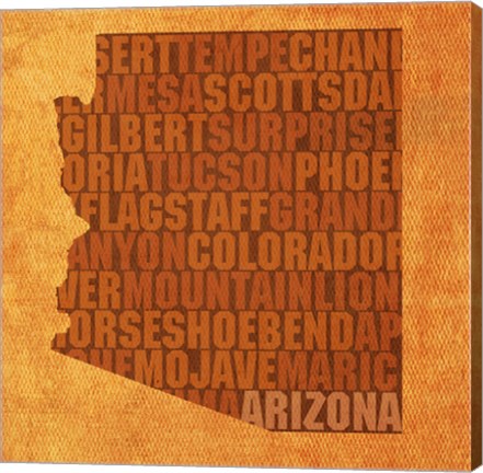 Framed Arizona State Words Print