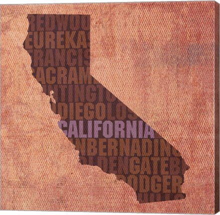 Framed California State Words Print