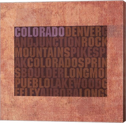 Framed Colorado State Words Print