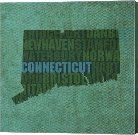 Framed Connecticut State Words Print