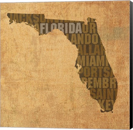 Framed Florida State Words Print