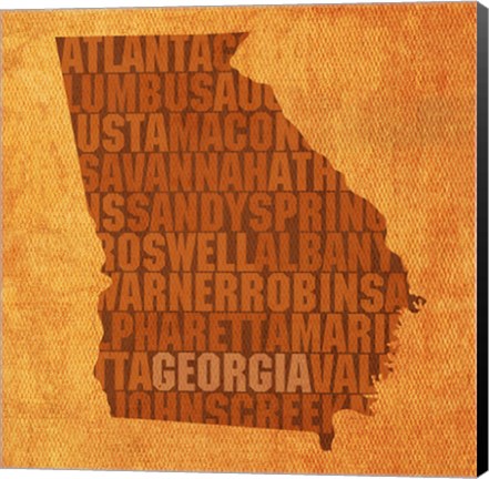 Framed Georgia State Words Print