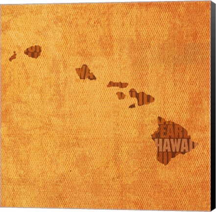 Framed Hawaii State Words Print
