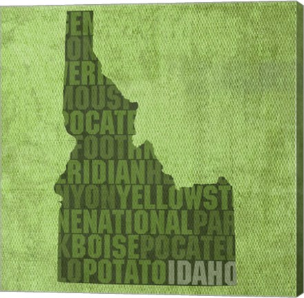 Framed Idaho State Words Print
