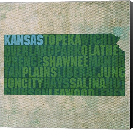 Framed Kansas State Words Print
