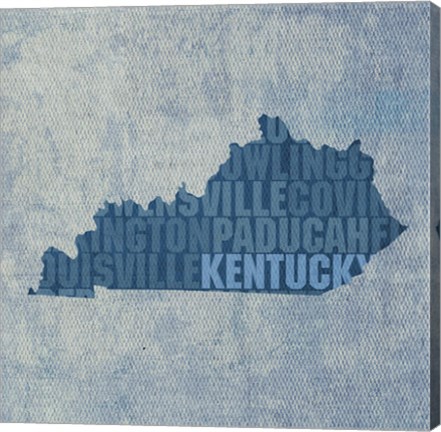 Framed Kentucky State Words Print
