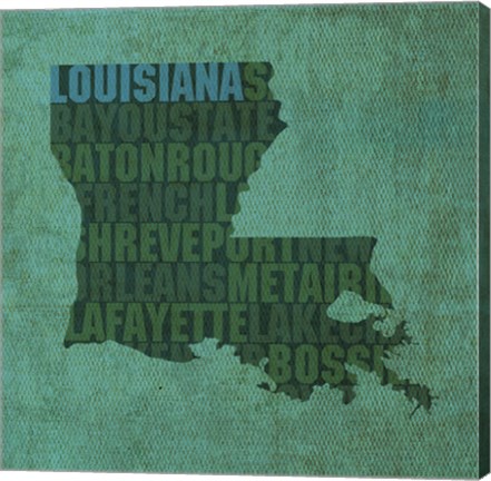 Framed Louisiana State Words Print