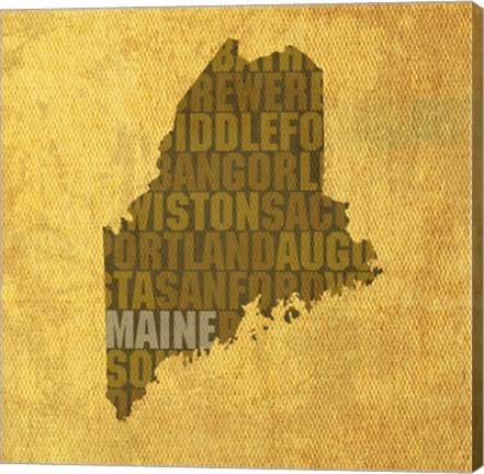 Framed Maine State Words Print