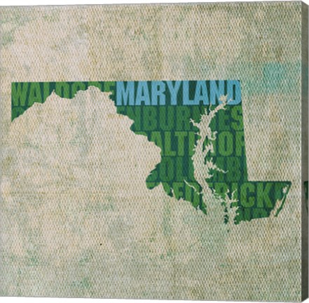 Framed Maryland State Words Print