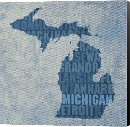 Framed Michigan State Words Print