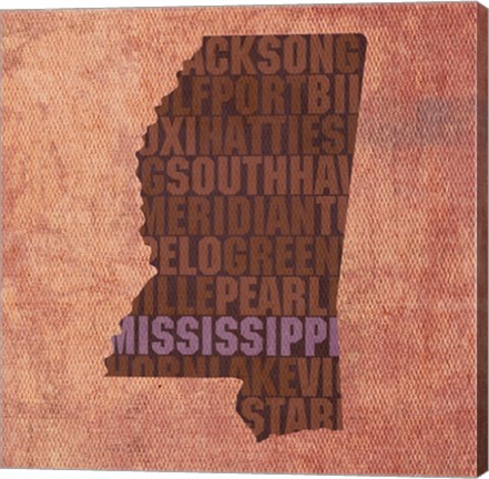 Framed Mississippi State Words Print